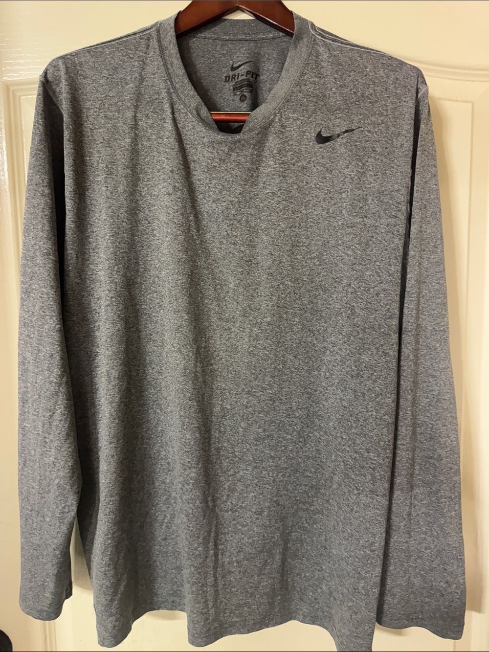 Nike Grey Heather Dri-FIT Long Sleeve Top